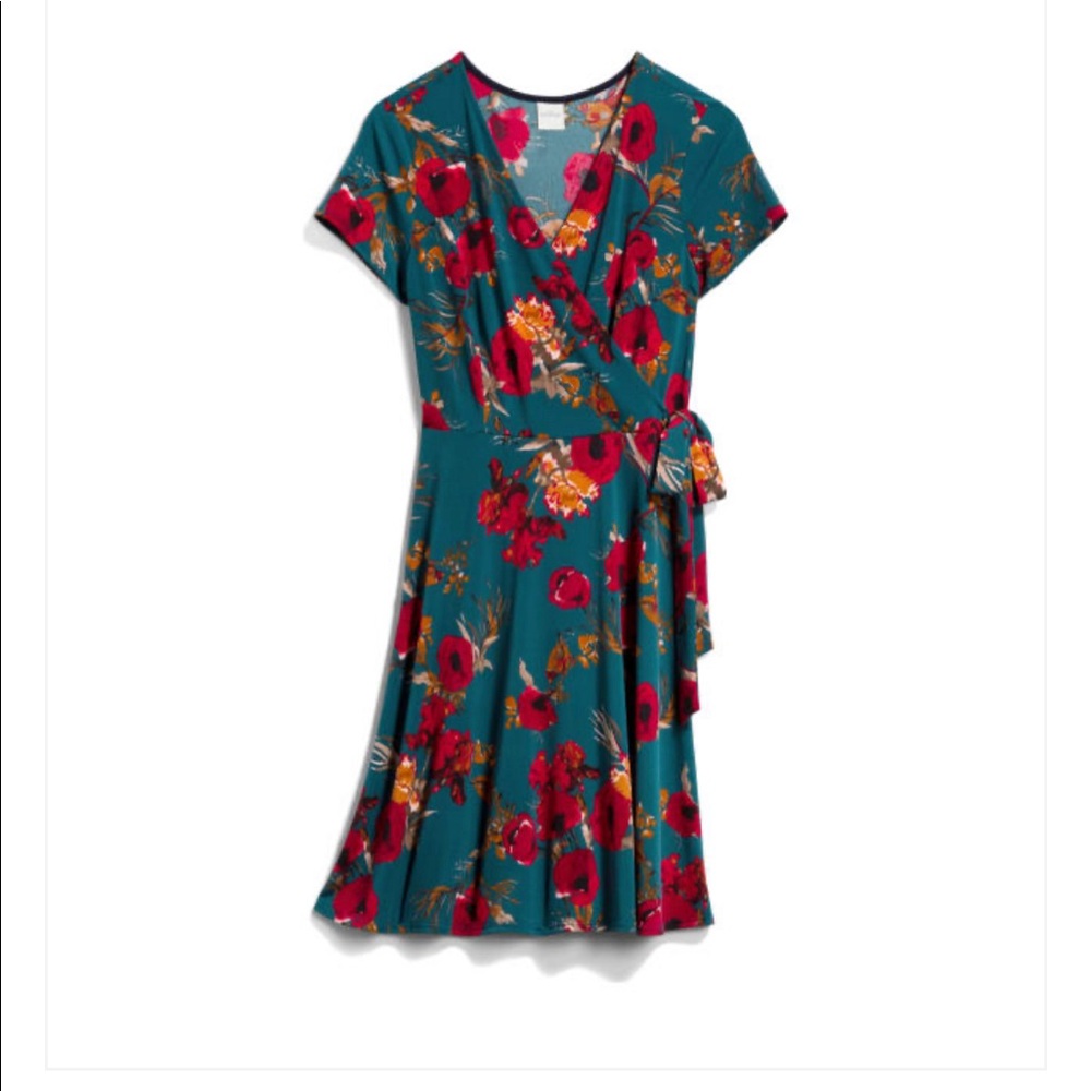 Arnett Faux wrap knit dress